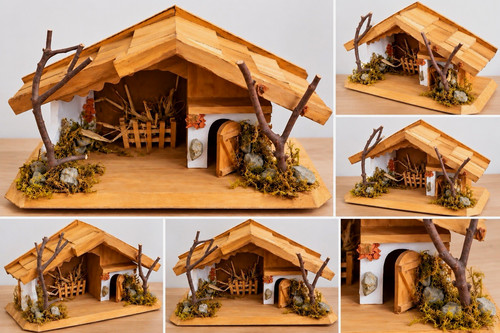 Krippenstall holz - krippenstall,