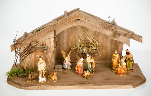Weihnachtskrippe aus holz mit - holz,