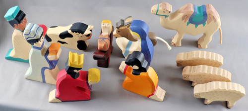 Holztiger krippenfiguren set - krippenfiguren,