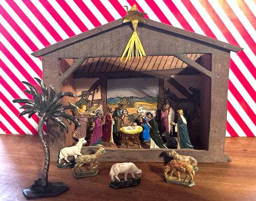 Weihnachtskrippe holzstall - weihnachtskrippe,