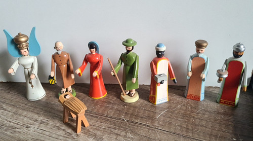 Vintage holz krippenfiguren - vintage!,