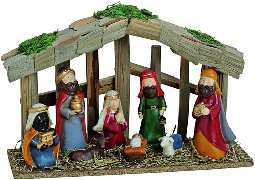 Krippe mit krippenfiguren - krippe,