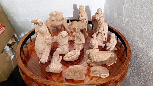 Krippenfiguren set naturholz - krippenfiguren,